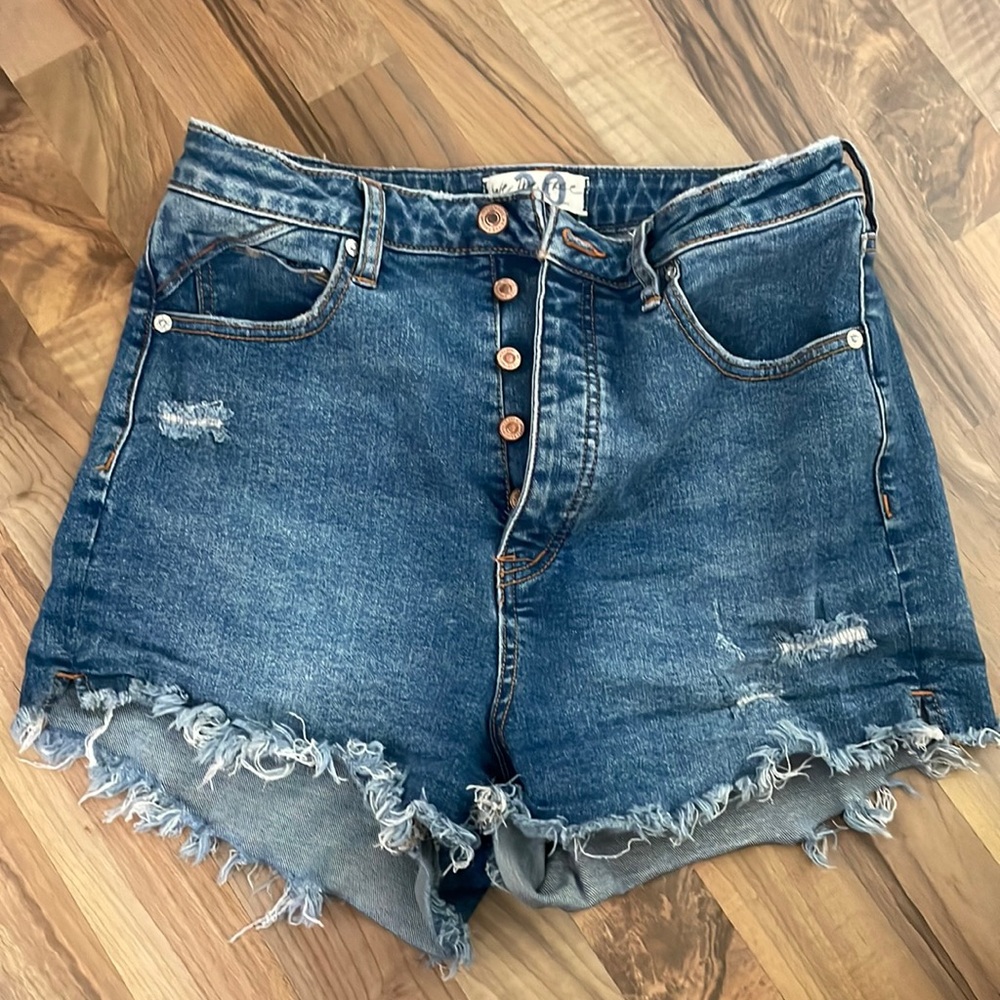 Free People CRVY Vintage High-Rise Denim Shorts